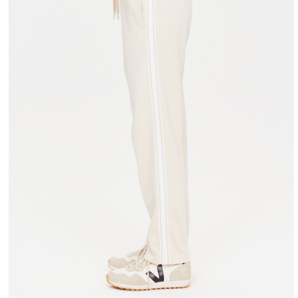 The UpSide Rodeo Franca Wide Leg Track Pants Tan White Small - Picture 5 of 8